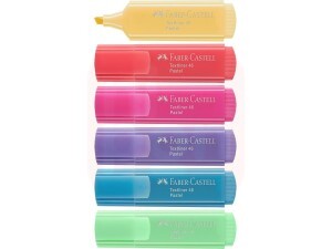Marca Texto 6 Cores Pastel TEXTLINER 46 - Faber-Castell