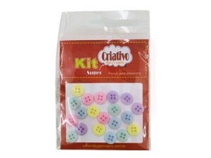 Botão Colorido 11mm C/20 - Kit Criativo