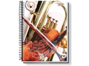 Caderno Espiral 1/4 Capa Dura Musica Vertical