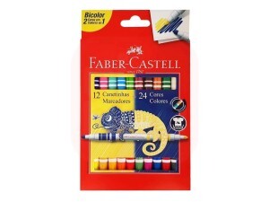 Canetinha 12/24 Cores Bicolor - Faber-Castell
